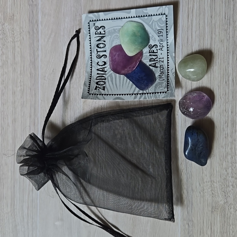 Aries Stone Kit 3 Tumbled Stones For Zodiac Sign Spiritual Support Crystals